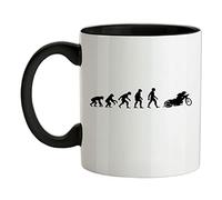 Evolution of Man Speedway - 11oz - Ceramic Two-Tone Mug for Coffee/Tea - Black/White - One Size