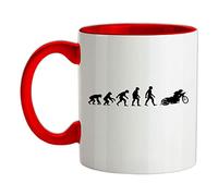 Evolution of Man Speedway - 11oz - Ceramic Two-Tone Mug for Coffee/Tea - Red/White - One Size