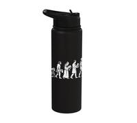 Evolution of Man to AI Robot Funny History Science Tech Geek Stainless Steel Insulated Water Bottle