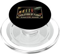Evolution of Man to Airship Funny Aviation History PopSockets PopGrip for MagSafe