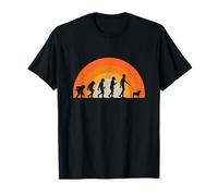 Evolution of Man with Dog Silhouette Retro Design T-Shirt