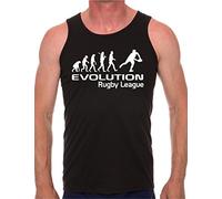 Evolution of Rugby League Mens Vest Tank Gym Top X-Large Black