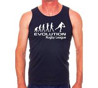 Evolution of Rugby League Mens Vest Tank Gym Top X-Large Navy Blue