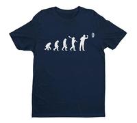 Evolution of The Darts Player - Funny Graphic Men's T-Shirt - Casual Printed Tee - Great Gift for Dad, Husband or Brother - Blue - L