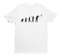 Evolution of The Darts Player - Funny Graphic Men's T-Shirt - Casual Printed Tee - Great Gift for Dad, Husband or Brother - White - L