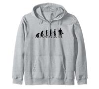 Evolution of the development of man into an angler Zip Hoodie