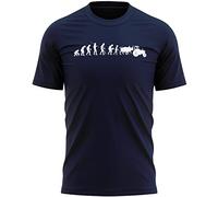 Evolution of The Farmer Mens T Shirt Funny Tractor Farm Dads Tee Fathers Day Top Birthday Gift, L, Navy