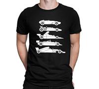 Evolution of The Formula F Car 1 One Mens T-Shirt Black (XL)