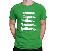 Evolution of The Formula F Car 1 One Mens T-Shirt Green (XL)
