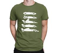 Evolution of The Formula F Car 1 One Mens T-Shirt Khaki (L)