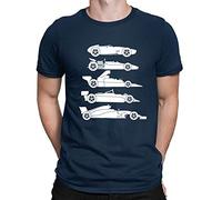 Evolution of The Formula F Car 1 One Mens T-Shirt Navy Blue (2XL)