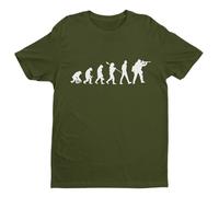 Evolution of The Soldier - Funny Graphic Men's T-Shirt - Casual Printed Tee - Great Gift for Dad, Husband or Brother - Green - L