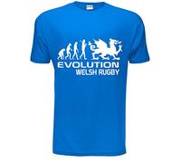 Evolution of Welsh Rugby Adult/Mens T-Shirt Unisex Large Blue