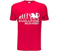 Evolution of Welsh Rugby Adult/Mens T-Shirt Unisex Large Red
