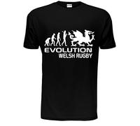 Evolution of Welsh Rugby Adult/Mens T-Shirt Unisex Medium Black