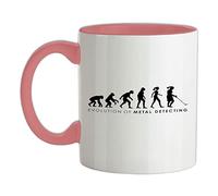 Evolution of Woman Metal Detecting - 11oz - Ceramic Two-Tone Mug for Coffee/Tea - BabyPink/White - One Size