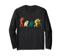 Evolution Photographer Camera Progress History Retro Lens Long Sleeve T-Shirt