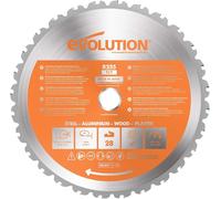 Evolution Power Tools 255mm TCT Circular Saw Blade Metal Wood Plastic Cutting