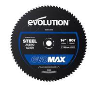 Evolution Power Tools, EVOMAX 355mm 80-Teeth Cermet Carbide Blade for Professional Heavy Duty Mild Steel Cutting