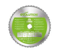 Evolution Power Tools F255TCT-24T (Fury) Multi-Material Blade For Mitre Saws and Table Saws, Cuts Metal, Plastics, Laminates, Wood (Even with Embedded Nails), Carbide Tipped TCT, 255 mm