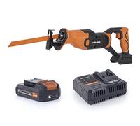Evolution Power Tools R150RCP-Li Reciprocating Saw, Multi-Material Cutting - Includes 2Ah Battery, Charger, 2 Cordless Reciprocating Saw, Black/Orange