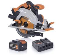 Evolution Power Tools R165CCS-Li Circular Saw Cordless 18v Lithium Ion EXT Includes 165mm Multi-Material Blade, Cuts Wood, Metal, Plastic, Bevel Tilt for Angled Cuts - Battery & Charger Included
