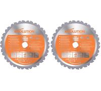 Evolution Power Tools R185TCT-20CS (Rage) Multi-Material TCT Blade Cuts Wood, Metal and Plastic, 185 mm (Pack of 2)
