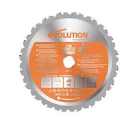 Evolution Power Tools R185TCT-20MS 185 mm Multi Material Mitre Saw Blade - Carbide Tipped Blade Cuts Wood, Metal and Plastic