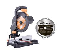 Evolution Power Tools R210CMS Multi-Material Compound Mitre Saw, 210 mm, (230 V) with Additional GW210TCT-30 Blade