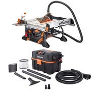 Evolution Power Tools R255TBL+ Table Saw with Stand, R15VAC Wet & Dry Vacuum & Dust Port Adaptor Included, Multi-Material Blade, Cuts Wood, Metal & Plastic, 85mm Cut Depth, 1650W, 240V