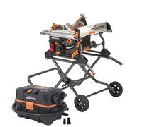 Evolution Power Tools R255TBLX Table Saw with Stand, R15VAC Wet & Dry Vacuum & Dust Port Adaptor Included, Multi-Material Blade, Cuts Wood, Metal & Plastic, 1650W, 240V