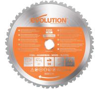 Evolution Power Tools R255TCT-28T - 255 mm Multi Material Mitre Saw Blade (AKA Wood Blade, Metal Cutting Blade, TCT Saw Blade)