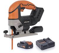 Evolution Power Tools R90JGS-Li Cordless Jigsaw with Parallel Edge Guide, 5 x Multi Purpose Blades for Multi-Material Cutting in Wood, Metal, Plastic, 18v Li-Ion 2Ah Battery & Charger Included