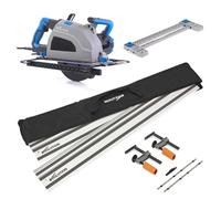 Evolution Power Tools, S210CCS 210mm Steel, Circular Saw, Saw, Aka Metal Saw, Cut Off Saw, 230V Domestic Use, Instantly Workable Finish, No Heat, No Burr & No Sparks & 2.8m 2-Piece Track Kit Bundle