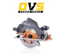Evolution Power Tools R185CCS Circular Saw with TCT Multi-Material Blade, Cuts Wood, Metal, Plastic & More, Includes Parallel Edge Guide, 0-60˚ Bevel Tilt, 64mm Cutting Depth, 230V, 185mm