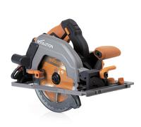 Evolution Power Tools R185CCSX-Li Circular Saw Cordless Track Compatible Brushless 18v Li-Ion EXT Includes TCT Multi-Material Blade, Cuts Wood, Metal, Plastic & More, Battery & Charger Included, 185mm
