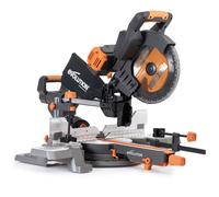 Evolution Power Tools R255SMS-DB-Li Cordless Brushless Double Bevel Double Battery Sliding Mitre Saw 2x 18v Li-Ion EXT Multi-Material Blade, Cuts Wood, Metal, Plastic, 255mm - Batteries Not Included