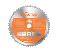 Evolution Power Tools R255TCT-28T - 255 mm Multi Material Mitre Saw Blade (AKA Wood Blade, Metal Cutting Blade, TCT Saw Blade) - Carbide Tipped Blade Cuts Wood, Metal and Plastic