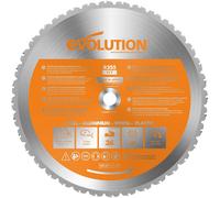 Evolution RAGEBLADE355MULTI - 355 mm Multi Material Chop Saw Blade (AKA Wood Blade, Metal Cutting Blade, TCT Saw Blade) - Carbide Tipped Blade Cuts Wo