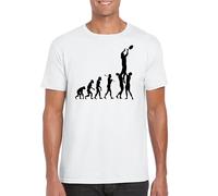 Evolution Rugby T-Shirt Funny Footballer Gift Evolve Rugger Xmas Gift Top (UK, Alpha, M, Regular, Regular, White)