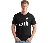 Evolution Rugby T-Shirt Funny Footballer Gift Evolve Rugger Xmas Gift Top (UK, Alpha, XL, Regular, Regular, Black)