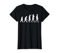 Evolution Took a Wrong Turn Funny Trump Silhouette Design Value Graphic T-Shirt, Women, Black, L
