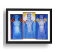 Evolution triptych (1911) by Piet Mondrian, vintage art, framed A3 reproduction poster print in 17x13 inch frame