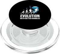 Evolution With Better Bubbles Scuba Diving Funny PopSockets PopGrip for MagSafe