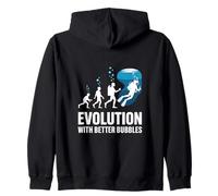 Evolution With Better Bubbles Scuba Diving Funny Zip Hoodie