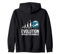 Evolution With Better Bubbles Scuba Diving Funny Zip Hoodie