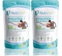 Evolution X Gym Pre Workout Supplement for Men 6700mg High Strength, Energy & Muscle Growth | 1 Month Supply |180 Capsules (Pack of 2)