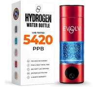 Evolv Sports Hydrogen Water Bottle Generator – 5.42PPM SPE/PEM – Portable 8oz Crimson