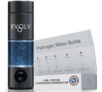 EVOLV Hydrogen Water Bottle Generator - SPE & PEM Water Ionizer 5.42PPM, Highest Concentrated Dose - 8oz Hydrogenated Water Bottle for Improved Energy & Inflammation Support - Convenient & Easy to Use
