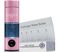 EVOLV Hydrogen Water Bottle Generator - SPE & PEM Water Ionizer 5.4PPM, Highest H2 Concentration - Portable 8oz Hydrogenated Water Bottle - Leak-Proof Hydrogen Water Machine, Easy to Use - Rose